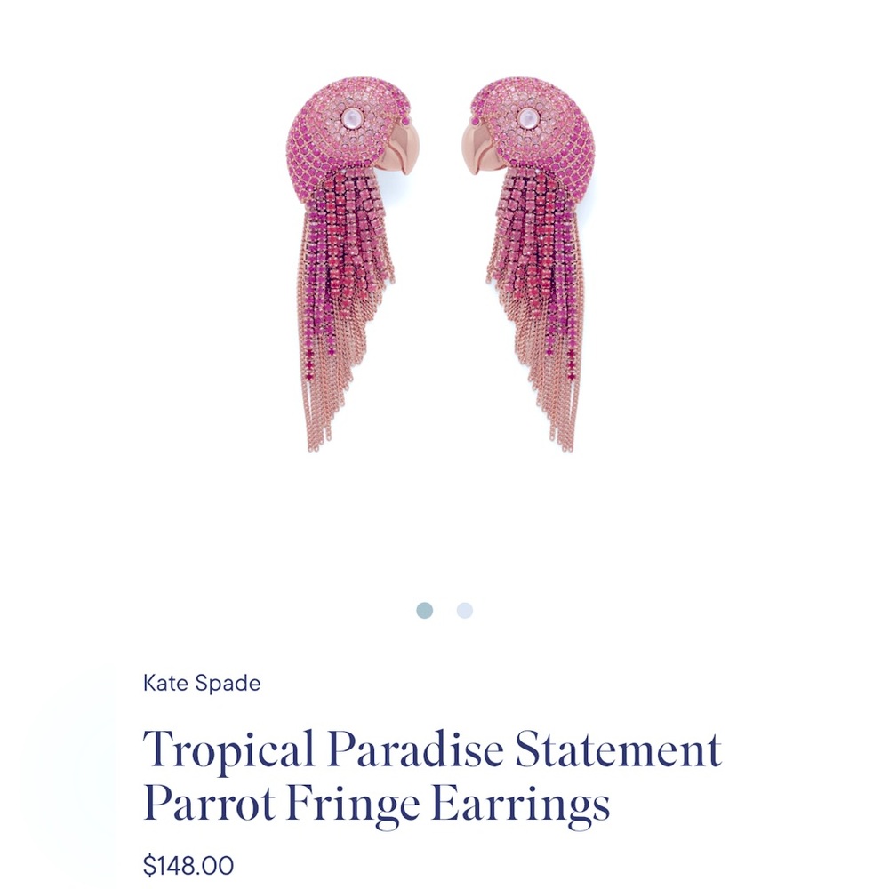 Tropical Paradise Statement Parrot Fringe Earrings